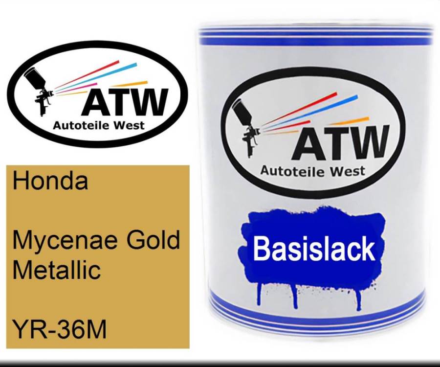 Honda, Mycenae Gold Metallic, YR-36M: 1L Lackdose, von ATW Autoteile West.